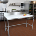 Thumbnail image #2 for John Boos 120-Inch x 24-Inch Trimming Table with 3/4-Inch Reversible Poly Top and 6-Inch Removable Backsplash