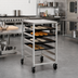 Thumbnail image #2 for New Age Mobile Half-Size Open-Side Aluminum Pan Rack with Stainless Steel Top, 6-Pan Capacity