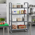 Thumbnail image #2 for Cambro Camshelving® Elements EXU245472S4480 Polypropylene Shelving Unit, 4-Shelf Solid Stationary Starter, 54"W x 24"D x 72"H, Gray