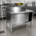 Thumbnail image #2 for John Boos 48-Inch Enclosed Work Table with Sliding Doors, 14-Gauge Stainless Steel Top and 5-Inch Backsplash