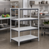 Thumbnail image #2 for Cambro Camshelving Elements XTRA 21-Inch x 48-Inch 4-Shelf Solid Universal Shelf Kit, Speckled Gray