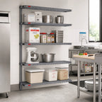 Thumbnail image #2 for Eagle Group Valu-Master A4-74-2436V 4-Tier Add-On Wire Shelving Unit, 36W x 24D x 74H, Pewter Gray Epoxy Finish