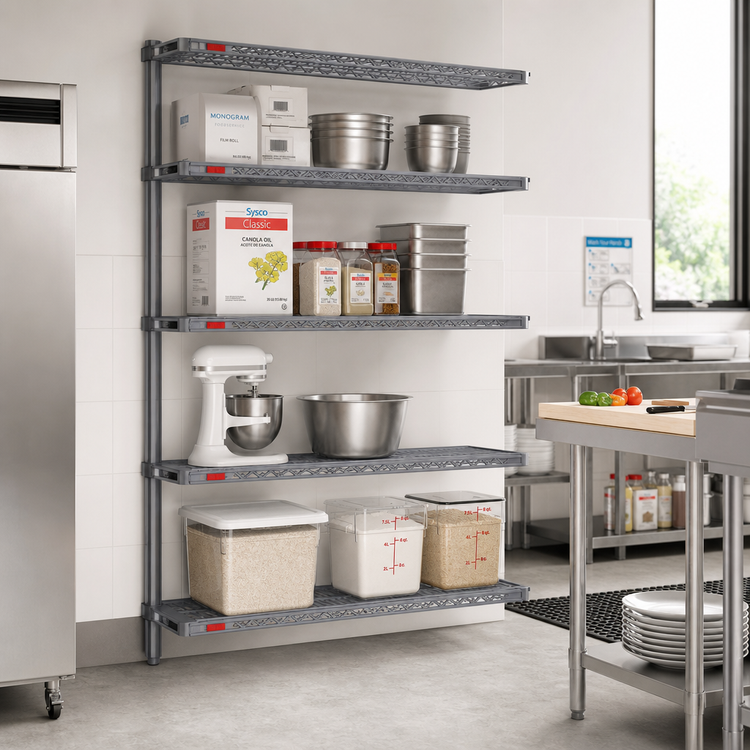 Product image #2 for Eagle Valu-Master 4-Tier Add-On Wire Shelving Unit, 36W x 24D x 74H, Pewter Gray Epoxy Finish