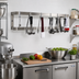 Thumbnail image #2 for Advance Tabco SW-24 24 Inch Wall-Mounted Double-Bar Stainless Steel Pot Rack with 12 Plated Double Hooks