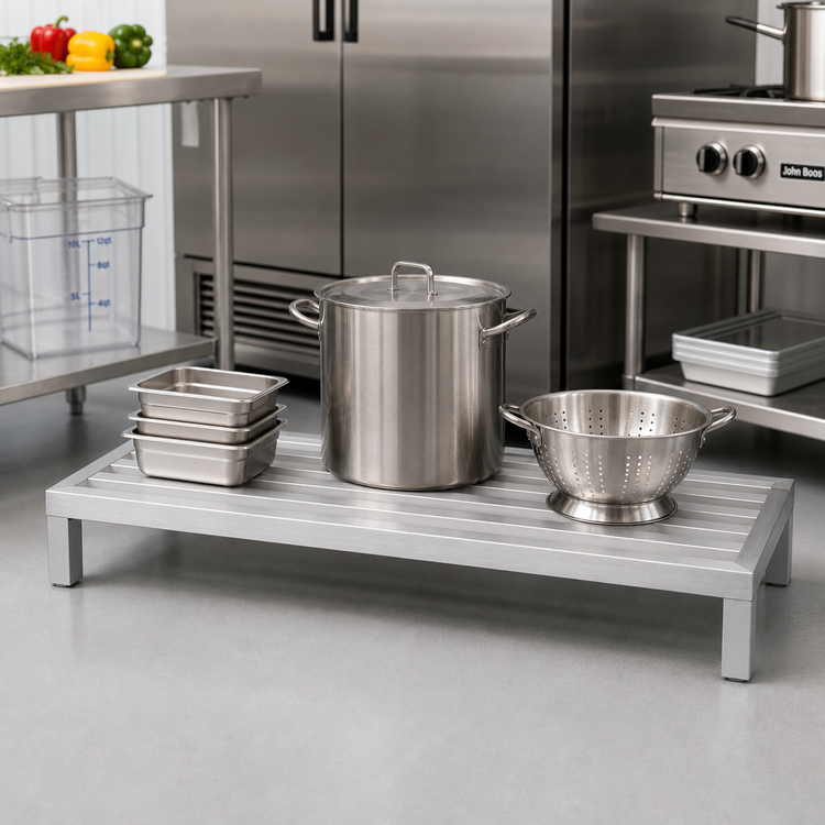 Product image #2 for John Boos Aluminum Square Bar 1-Tier Dunnage Rack, 60 x 24 x 12 Inches, 1500 lb Capacity