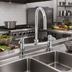 Thumbnail image #2 for equip 8-Inch Deck Mount Swivel Gooseneck Mixing Faucet with Ceramic Cartridges and Wrist Handles