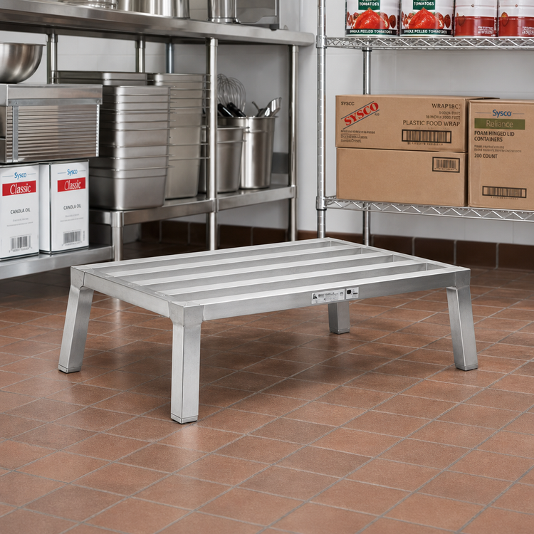 Product image #2 for Eagle Group Stackable Nesting Aluminum Dunnage Rack, 36"W x 20"D x 12"H, 3200 lb. Capacity