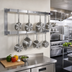 Thumbnail image #2 for John Boos PRW22-X 60-Inch Wall-Mount Double-Bar Stainless Steel Pot Rack with 10 Hooks