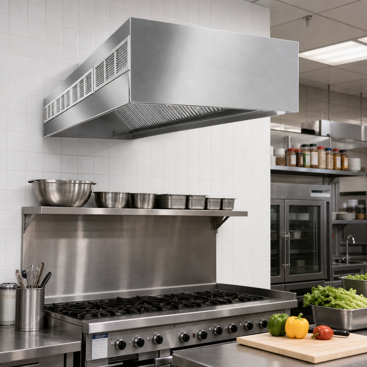Product image #2 for SpecAir HEF96-60 Wall Type Front Discharge Make-Up Air Exhaust Hood, 60"W