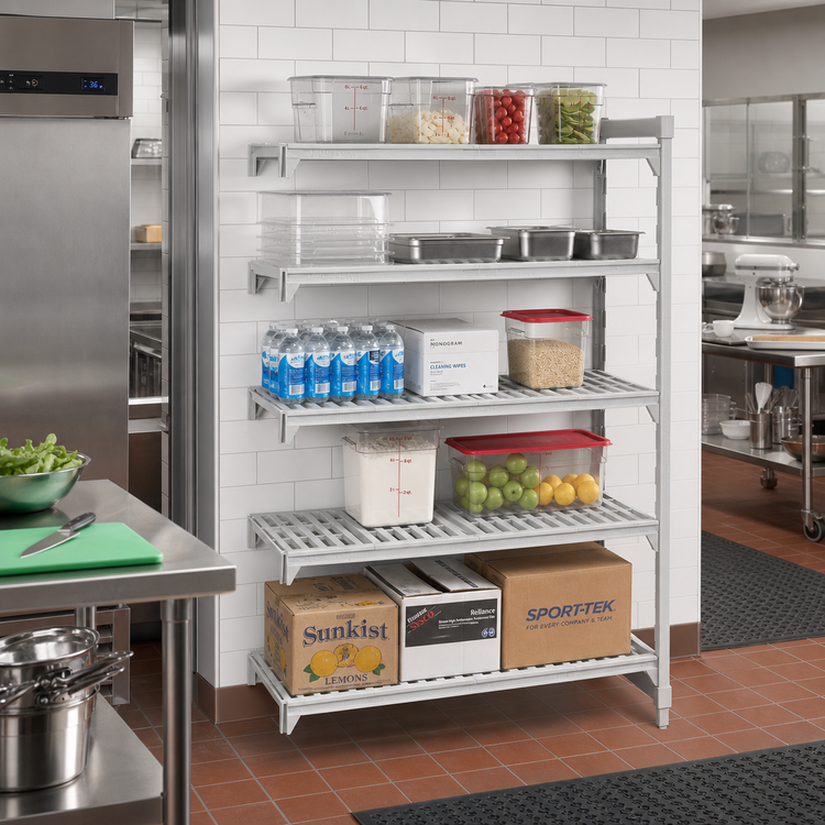 Product image #3 for Cambro Camshelving Premium 18-Inch Deep x 60-Inch Long x 72-Inch High 5-Tier Vented Add-On Shelving Unit