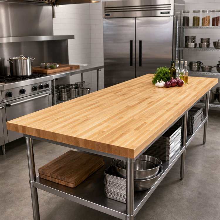 Product image #2 for John Boos Boos Block 84 x 30-Inch Blended Edge Grain Maple Kitchen Countertop, Oil Finish