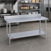 Thumbnail image #2 for Duke 84-Inch x 24-Inch Stainless Steel Work Table with 5-Inch Riser and Stainless Undershelf
