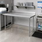 Thumbnail image #2 for Eagle Group CDTL-72-16/4-SL-X Straight Clean Dishtable, 72 x 30 Inch, Right-to-Left, 16/430 Stainless Steel Top, 8-Inch Backsplash