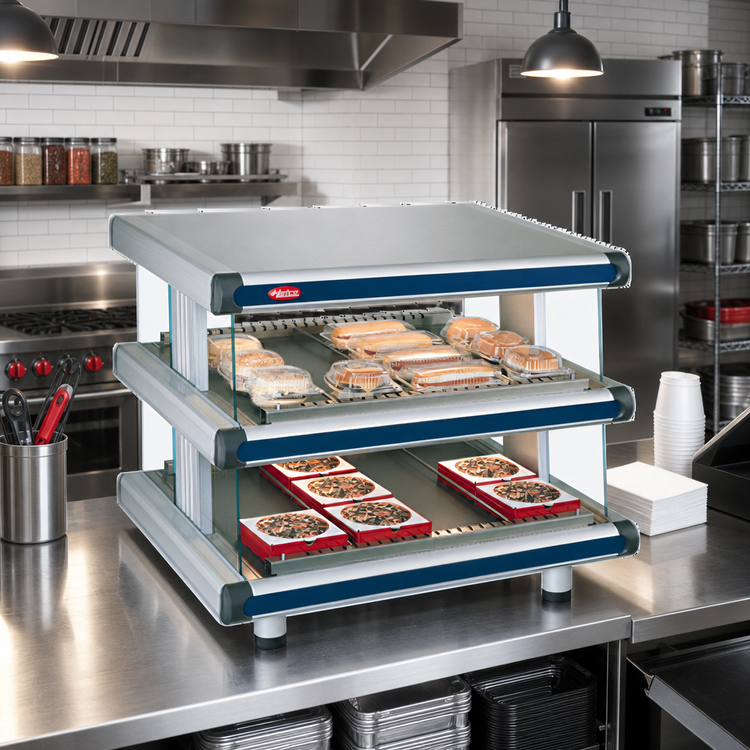 Product image #2 for Hatco Glo-Ray Designer Slant Dual Shelf Countertop Merchandising Display Warmer, 36.25 Inches Wide, 2040 Watts