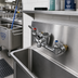 Thumbnail image #2 for T&S Brass B-2271-CR Wall-Mount Service Sink / Mop Sink Faucet with Vacuum Breaker Spout, Pail Hook, and Quick-Disconnect Hose Outlet
