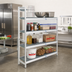 Thumbnail image #2 for Fermostock 4-Tier Corner Expansion Shelving Unit Kit with Removable Polymer Inserts, 26W x 22D x 66H