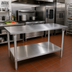 Thumbnail image #2 for John Boos Stallion 72-Inch x 30-Inch Stainless Steel Top Work Table with Adjustable Undershelf