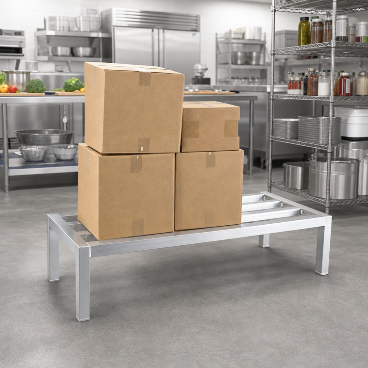 Product image #2 for New Age Heavy Duty All-Welded Aluminum Dunnage Rack, 42"W x 24"D x 12"H, 2500 lb. Capacity