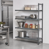 Thumbnail image #2 for Cambro Camshelving Basics Plus 4-Tier Add-On Polymer Shelving Unit, 30 x 18 x 64 Inches, Vented, Brushed Graphite
