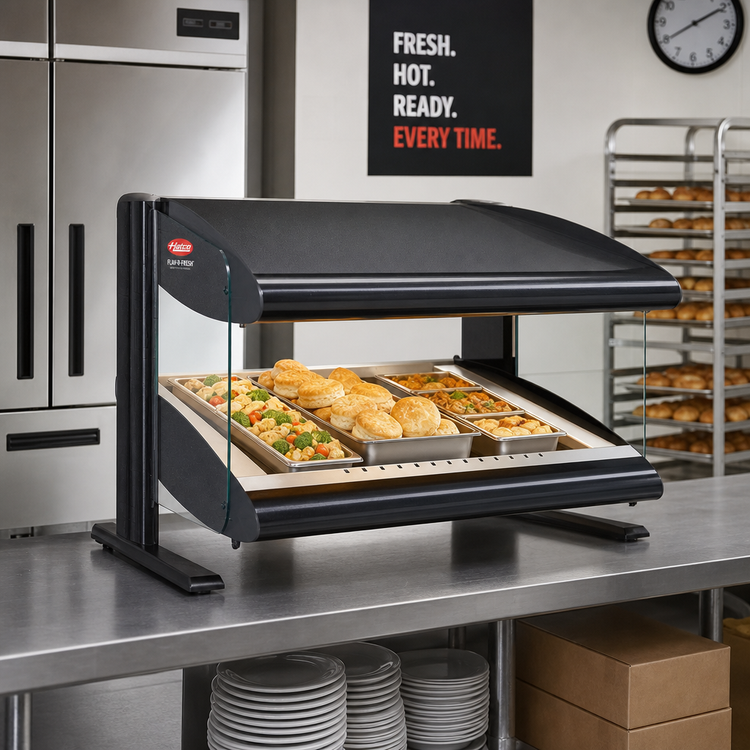 Product image #2 for Hatco Spot On Slant Countertop Heated Zone Merchandiser Warmer, 60-Inch, Single Shelf, 6-Zone