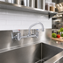 Thumbnail image #2 for Fisher Wall Mount Faucet with 8-Inch Adjustable Centers and 10-Inch Swing Spout, Brass