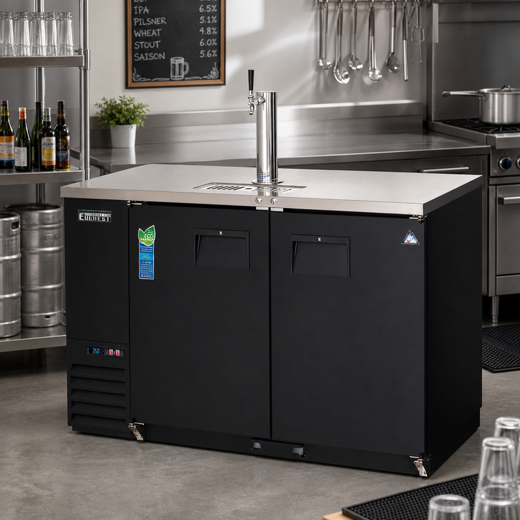 Product image #2 for Everest Refrigeration 24-Inch Deep Back Bar & Direct Draw Keg Refrigerator Combo, 2-Section, 17 Cu. Ft., Single Faucet