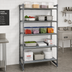 Thumbnail image #2 for Cambro Camshelving Basics Plus 5-Tier Vented Stationary Starter Unit, 30 x 24 x 64 Inches, Brushed Graphite