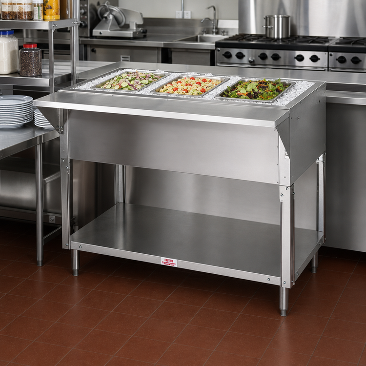 Product image #2 for Advance Tabco Triumph (Supreme) 47-1/8-Inch Ice Cooled Serving Counter with 3-Pan Capacity