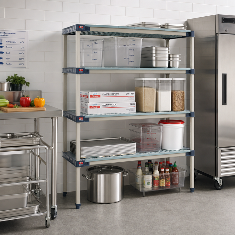 Product image #2 for MetroMax 4 48-Inch W x 24-Inch D x 74-Inch H 4-Shelf Add-On Polymer Shelving Unit