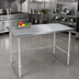 Thumbnail image #2 for John Boos Stallion 72-Inch x 24-Inch 16-Gauge 300-Series Stainless Steel Flat Top Work Table with Safety Edge