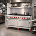 Thumbnail image #2 for American Range 72-Inch Gas Restaurant Range with 12 Open Burners, Left Convection Oven and Right Standard Oven