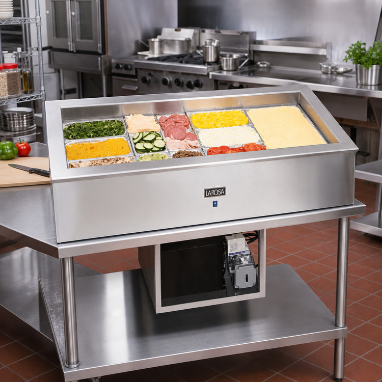 Product image #2 for La Rosa Drop-In Self-Contained Refrigerated Cold Pan, 2 Full-Size Pans, 115V