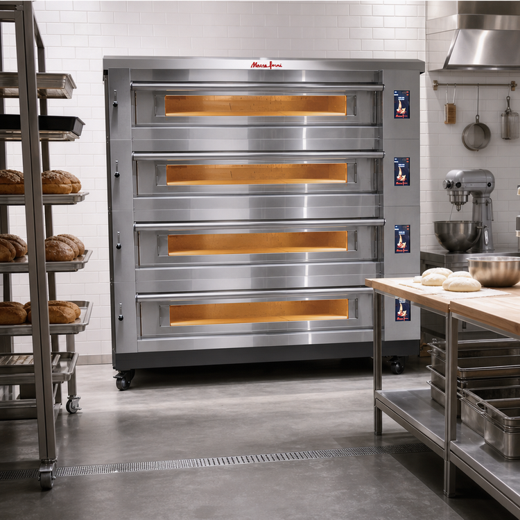 Product image #2 for Marra Forni ELST55-36/4 Four-Deck Electric Stackable Deck Oven with 55 x 36-Inch MarraStone Cooking Surface