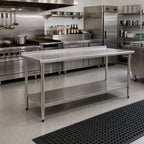 Thumbnail image #2 for Eagle Group BlendPort® BPT-3084SB-UT Stainless Steel Work Table with 430 Top, Rear Upturn and Adjustable Undershelf, 84 x 30 Inches
