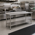 Thumbnail image #2 for BlendPort Budget Series Stainless Steel Work Table with Rear Upturn and Adjustable Undershelf, 84 x 30 Inches