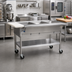 Thumbnail image #2 for Eagle Group Portable Electric Hot Food Table with 2 Dry Wells and Cutting Board, 36-Inch, Open Shelf Base, 240V, 3-Phase