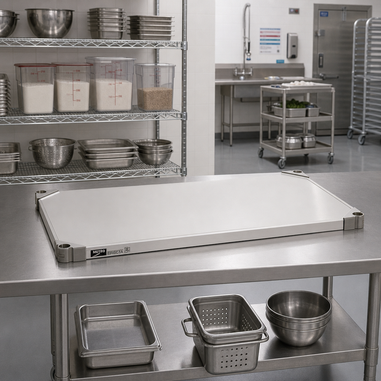 Product image #2 for Metro Super Erecta 60" x 24" Autoclavable/Cart-Washable Solid Stainless Steel Shelf