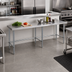 Thumbnail image #2 for Sapphire 108-Inch x 14-Inch 18-Gauge 430 Stainless Steel Flat Top Underbar Work Table with Open Base and Galvanized Legs