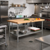 Thumbnail image #2 for John Boos SNS11-X Wood Top Work Table, 96 x 30 Inches, Stainless Steel Legs, Adjustable Undershelf