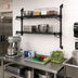 Thumbnail image #2 for Wall-Mount Cantilever Double Shelf Wire Shelving Unit, 60 x 21 Inches, Black Epoxy Antimicrobial Finish
