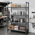 Thumbnail image #2 for Cambro Camshelving Basics Plus 48-Inch x 18-Inch x 72-Inch Solid 4-Tier Stationary Starter Shelving Unit, Brushed Graphite