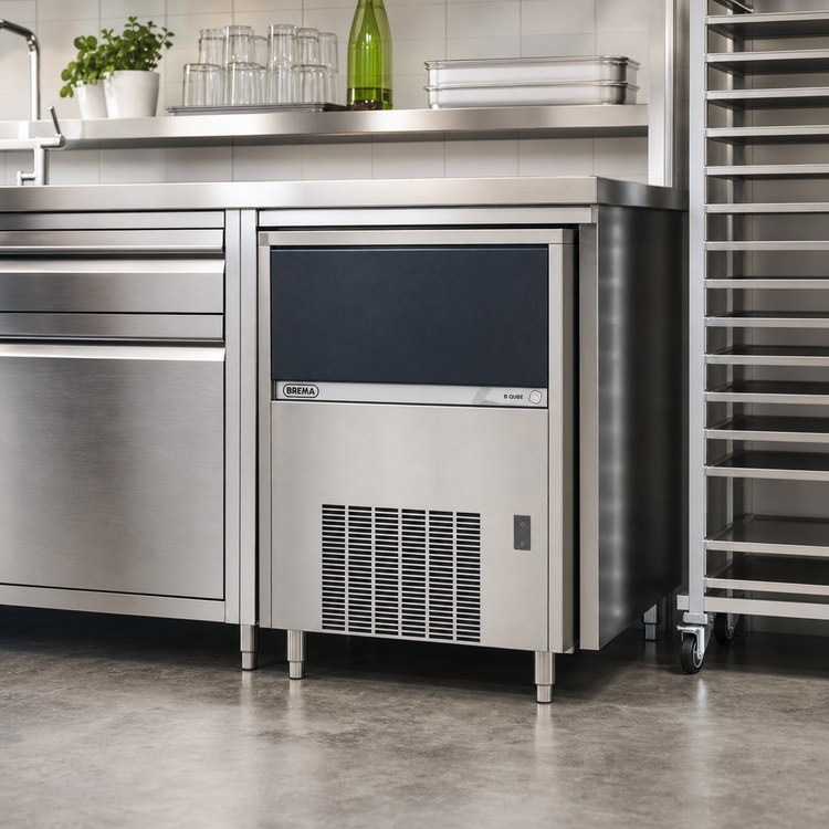 Product image #2 for Brema B-Qube Undercounter Cube Ice Maker with Bin, Air-Cooled, 140 lb/Day, 88 lb Bin Capacity