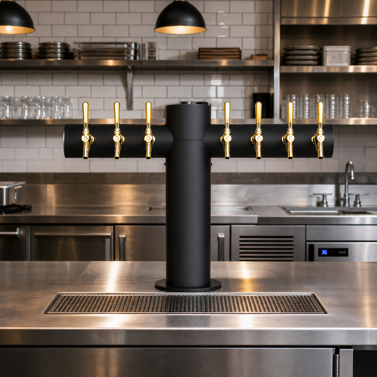 Product image #2 for Micro Matic Metropolis T 8-Faucet Matte Black Glycol-Cooled Draft Tower