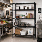 Thumbnail image #2 for Quantum WR86-1460BK Wire Shelving Starter Unit, 60"W x 12"D x 86"H, 4 Shelves, Black Epoxy Finish