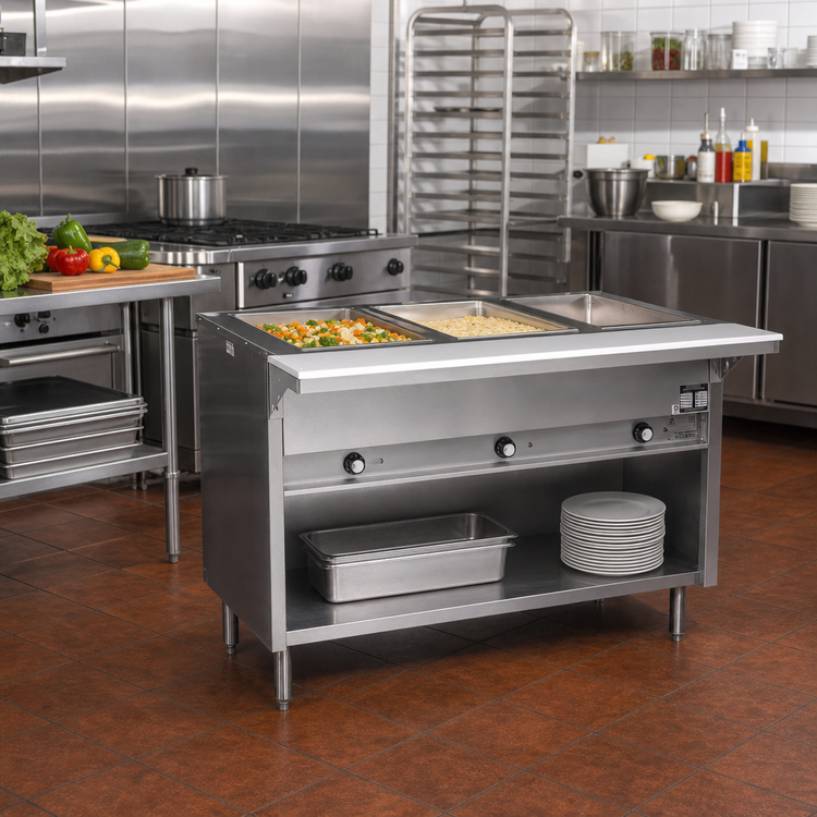 Product image #2 for Eagle Spec-Master 33-Inch Floor Model Electric Hot Food Table with 2 12 x 20 Wet/Dry Wells