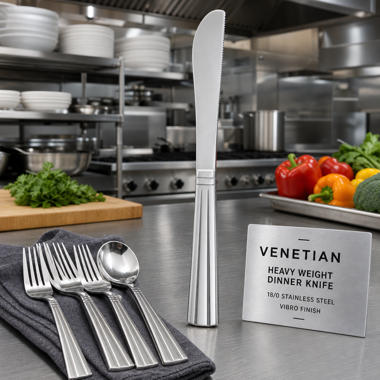 Product image #2 for Venetian Heavy Weight Dinner Knife, 18/0 Stainless Steel, Vibro Finish