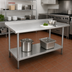 Thumbnail image #2 for Advance Tabco 60 Inch x 24 Inch 14-Gauge 304 Stainless Steel Work Table with 1-1/2 Inch Rear Up-Turn and Adjustable Undershelf