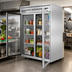 Thumbnail image #2 for Everest Refrigeration 49-5/8-Inch Wide Two-Section Pass-Thru Reach-In Refrigerator, 48 Cu. Ft., Stainless Steel, Glass Front/Solid Rear Doors
