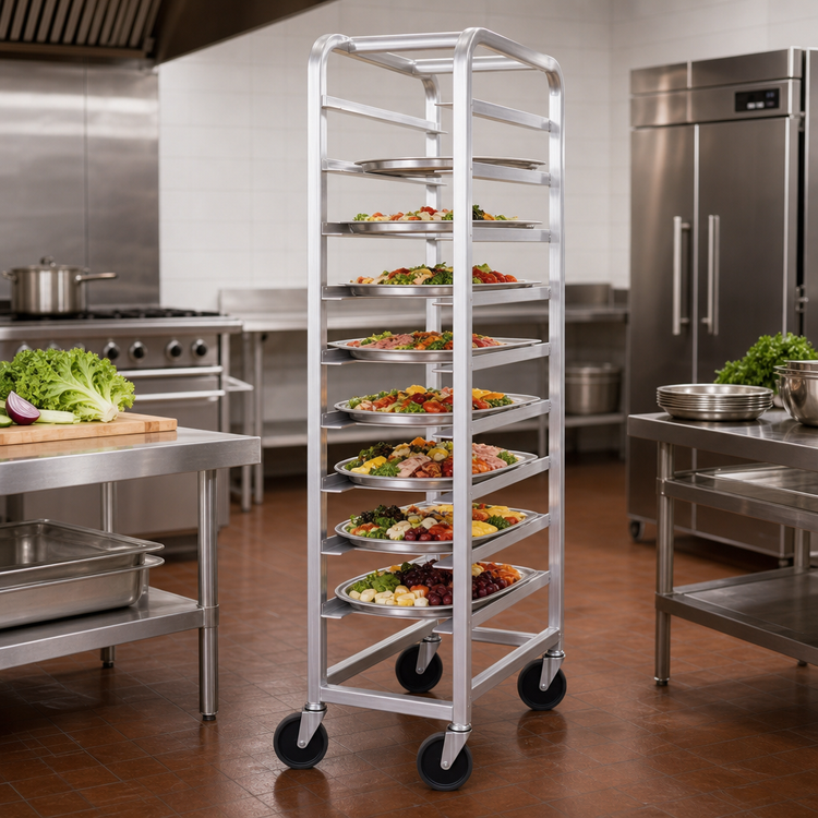 Product image #2 for Channel Manufacturing Mobile All-Welded Aluminum End-Load Platter Rack for 6 18-Inch Platters
