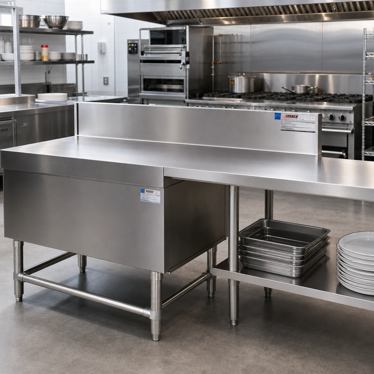 Product image #2 for Eagle Group Spec-Bar 60-Inch x 19-Inch Reinforced Stainless Steel Filler Board